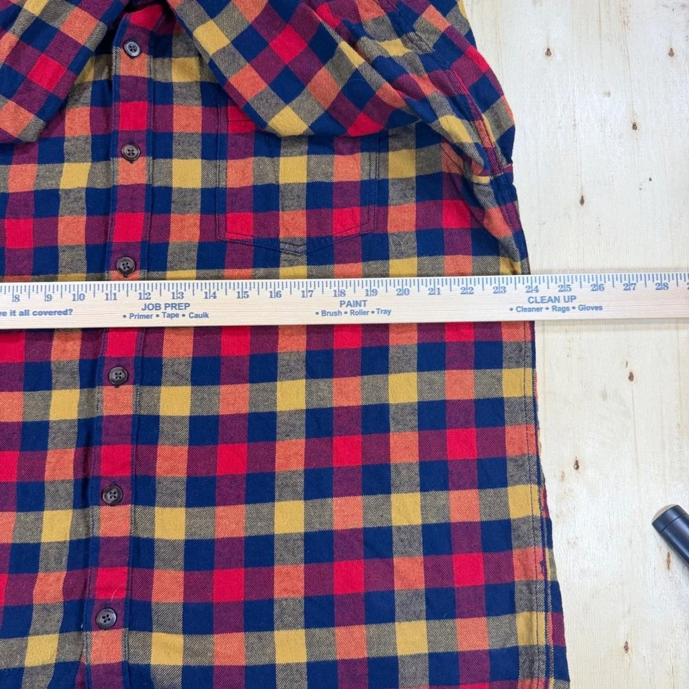 Cremieux Premium Denim Mens XXL Buffalo Plaid Flannel Shirt Red Blue Cotton - Picture 4 of 5